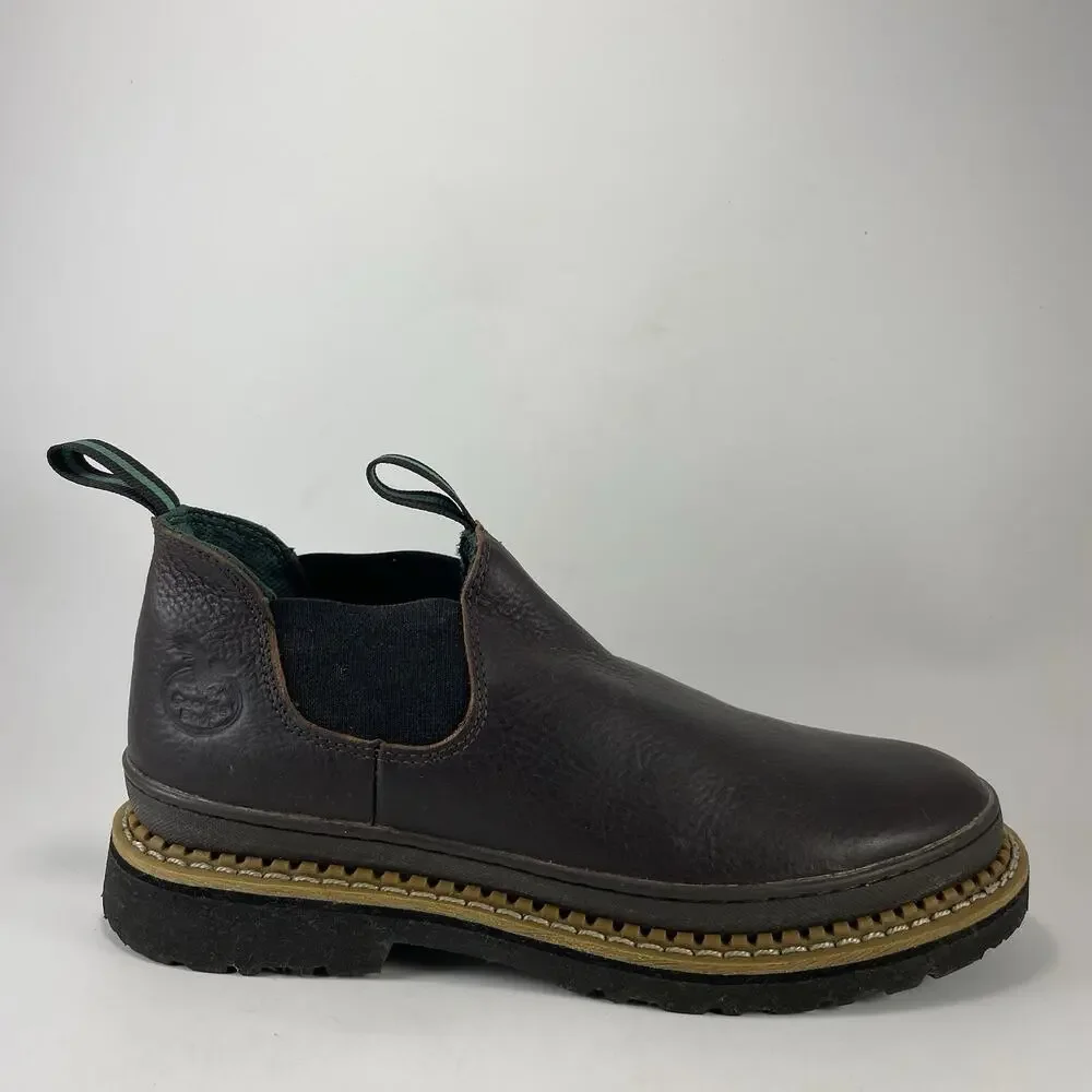 Georgia Boot Giant Romeo GR262 Mens Size 11 W Wide Brown Leather Slip On Work